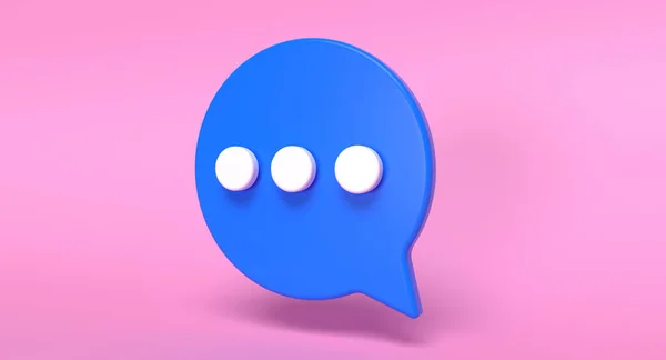 Bubble chat sociální média 3D ikona. Koncept mluvené a komunikační zprávy. 3D ilustrace. — Stock fotografie