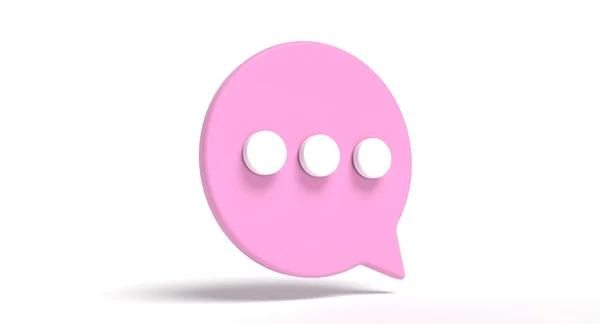Bubble chat social media icona 3d. Parli e concetto di messaggio di comunicazione. Illustrazione 3D. — Foto Stock