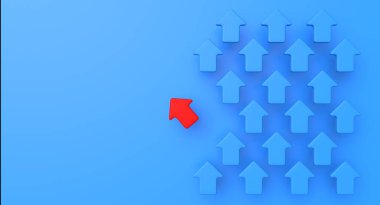 Arrow işi ve başarı kavramı arka planda. Başarı soyut illüstrasyondur. 3 Boyutlu Hazırlama