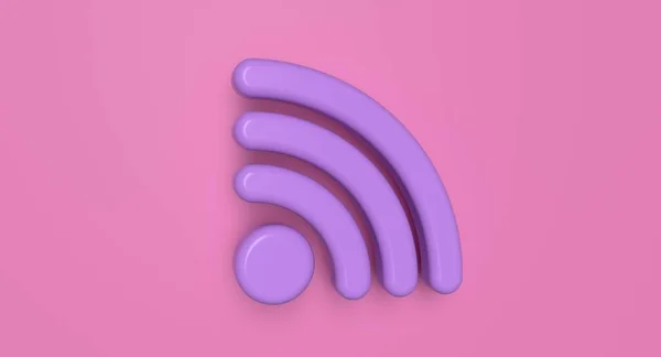 Símbolo Wi-Fi en el fondo. Señal de red inalámbrica. Ilustración del concepto de tecnología de comunicación. Renderizado 3D. —  Fotos de Stock