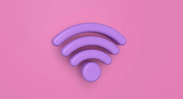 Symbole Wi-Fi en arrière-plan. Panneau réseau sans fil. Illustration de concept de technologie de communication. rendu 3D. — Photo