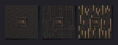 Siyah ve altın desenli