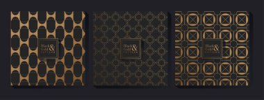 Siyah ve altın desenli