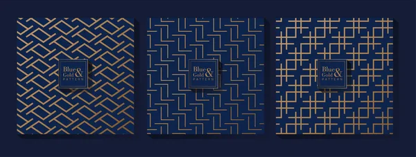 Blauw Goud Patroon — Stockvector