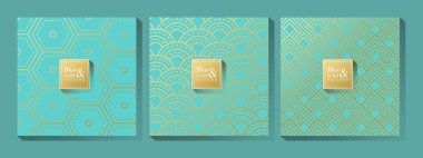 Mavi ve altın desenli