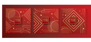 Kırmızı ve altın deseni