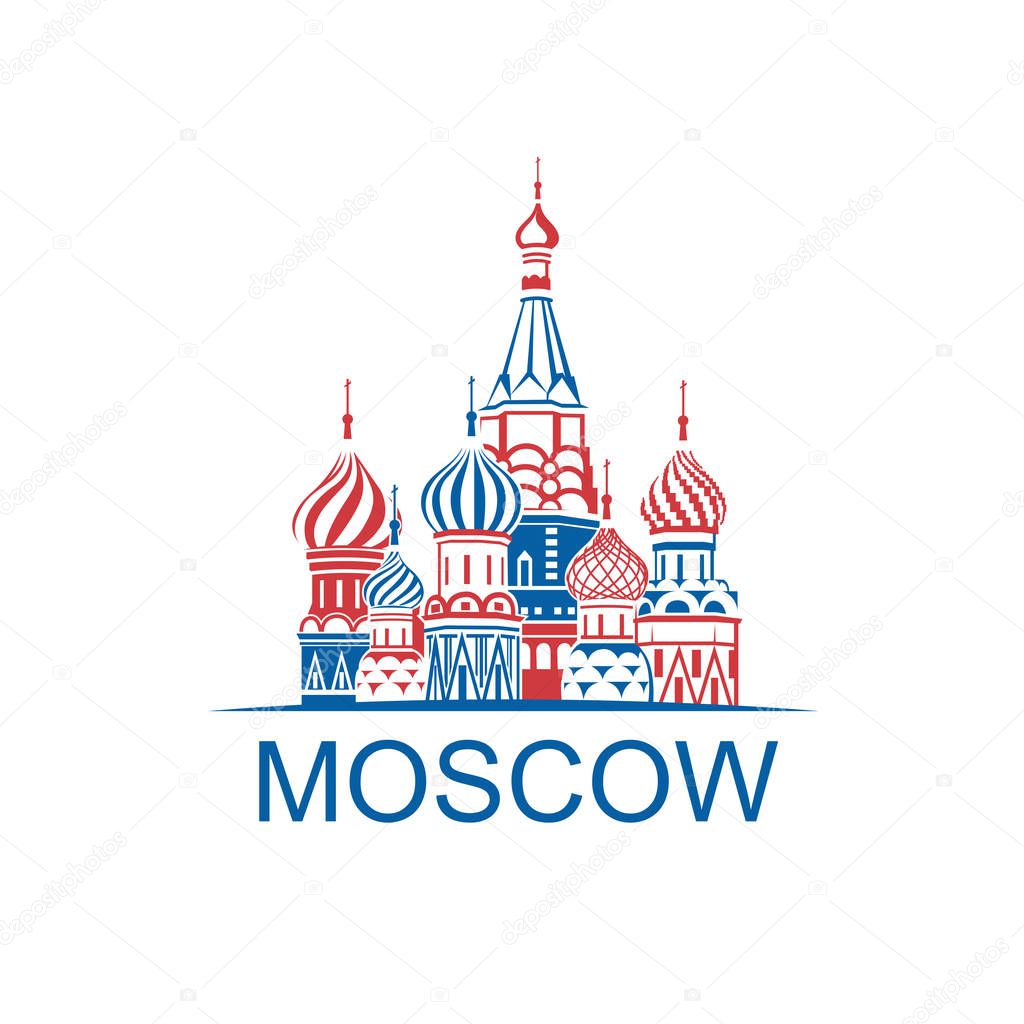 Illustration of Moscow Saint Basil Cathedral in Red square