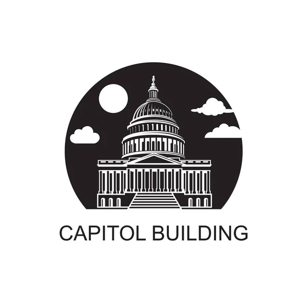 Ícone Edifício Capitólio Dos Estados Unidos Washington — Vetor de Stock