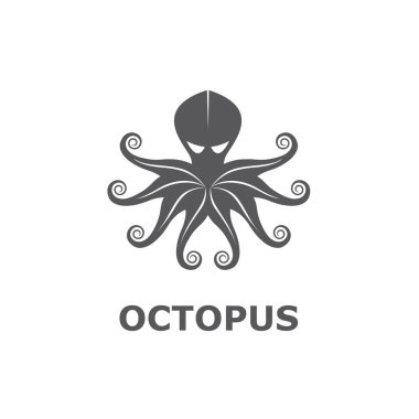 Beyaz arka plan üzerinde izole ahtapot simgesi