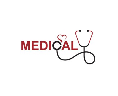 Soyut tıbbi halth bakım simgesiyle stetoskop ve kalp