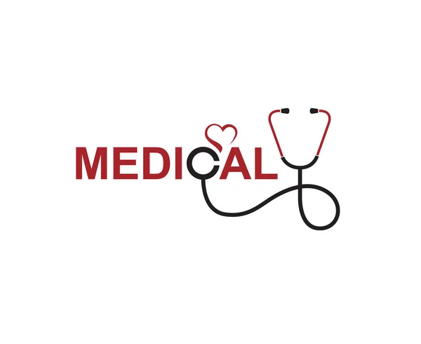 Icono Médico Abstracto Del Cuidado Salud Con Estetoscopio Corazón — Archivo Imágenes Vectoriales