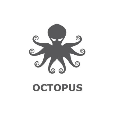 Beyaz arka plan üzerinde izole ahtapot simgesi