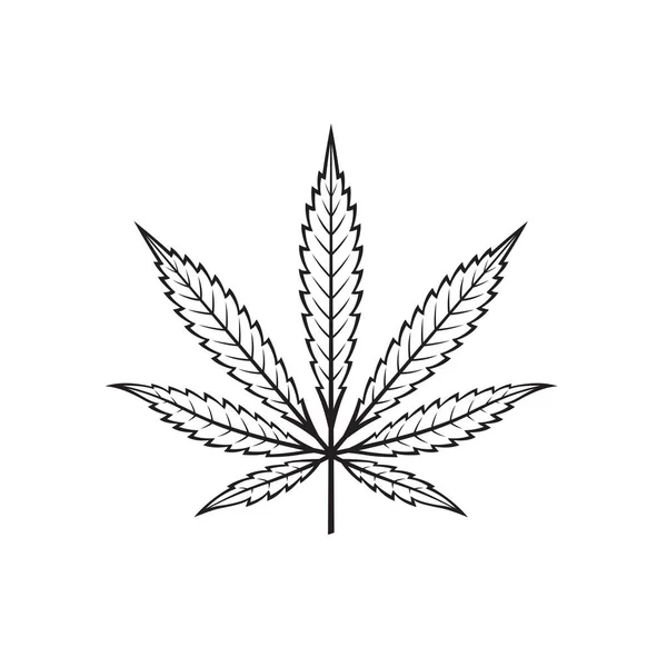 Illustration Marijuana Cannabis Leaf Isolated White Background — Stock Vector