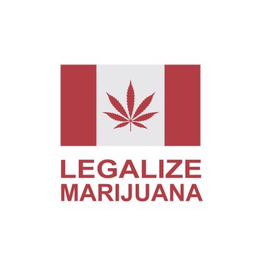 Marihuana ya da esrar yaprak Kanada bayrağı çizimi