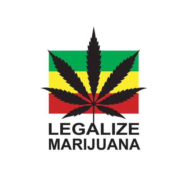 Ilustración Marihuana Hoja Cannabis Bandera Rastafari — Archivo Imágenes Vectoriales