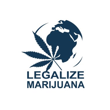 Marihuana ya da esrar yaprak yeryüzünde izole silüeti
