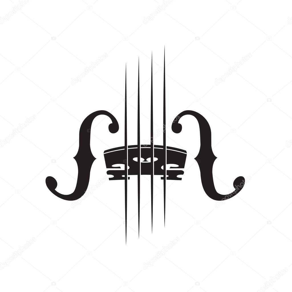 Abstract monochrome illustration of violin