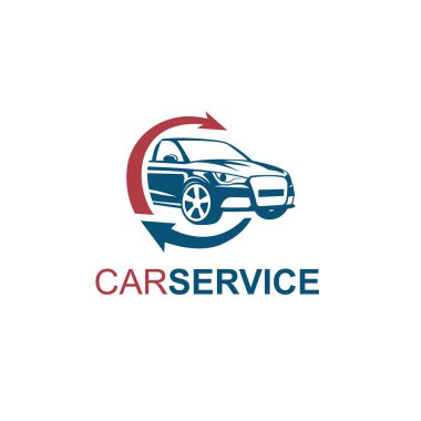 Oto yedek parça ve tamir servisi beyaz arka plan üzerinde izole arması