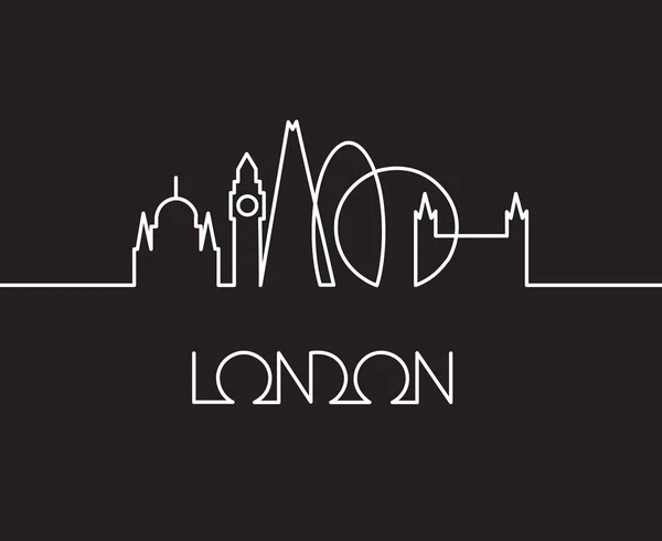 Περίληψη Γραμμική Απεικόνιση Του London City Μαύρο Φόντο — Διανυσματικό Αρχείο