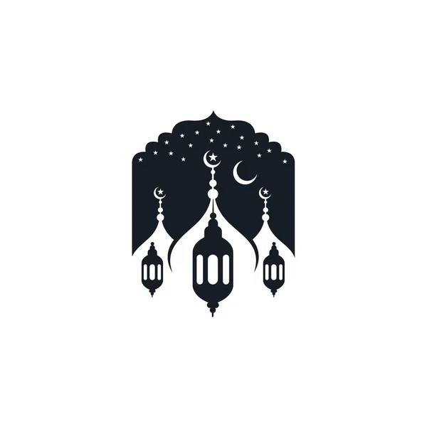 Ilustración Del Edificio Islámico Mezquita Aislado Sobre Fondo Blanco — Vector de stock