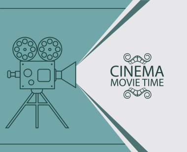 retro film projektör arka plan ile sinema poster