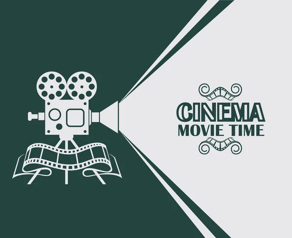 Cinema Poster Retro Movie Projector Background — Stock Vector