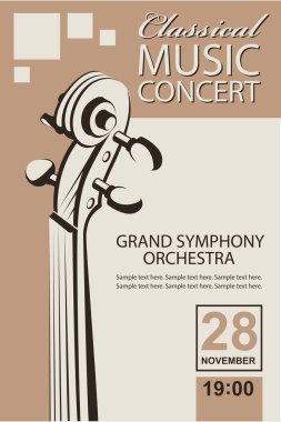 Klasik müzik konser poster keman görüntü ile