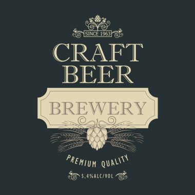 retro tarzı zanaat bira için etiket çizimi