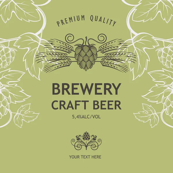 Illustration Des Etiketts Für Craft Beer Retro Stil — Stockvektor