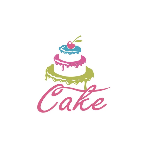 Ontwerp Van Zoete Cake Met Berry Geïsoleerd Witte Achtergrond — Stockvector