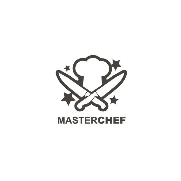 Illustrations Crossed Knives Chef Hat Icon — Stock Vector