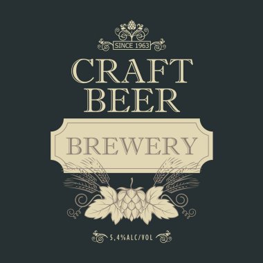 retro tarzı zanaat bira için etiket çizimi