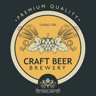 retro tarzı zanaat bira için etiket çizimi