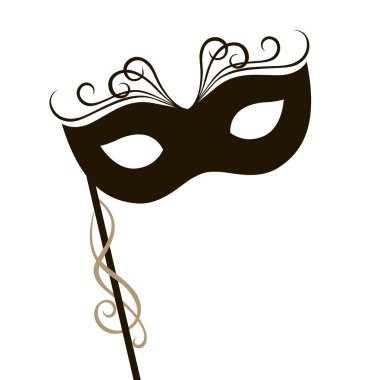 Beyaz arka plan üzerinde izole karnaval maskesi gösteren resim