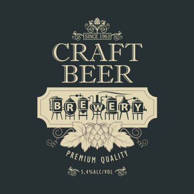 retro tarzı zanaat bira için etiket çizimi