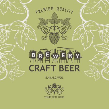 retro tarzı zanaat bira için etiket çizimi