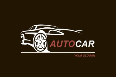 siyah arka plan üzerine izole soyut araba amblemi