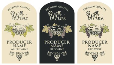 koleksiyon vintage için bir etiket ile üzüm şarap şişe