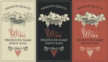 koleksiyon vintage için bir etiket ile üzüm şarap şişe