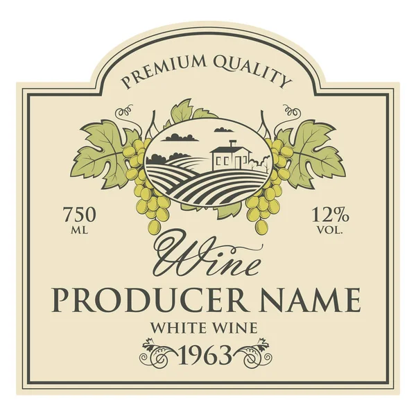 Vintage etiketi ile üzüm şarap şişeleri için