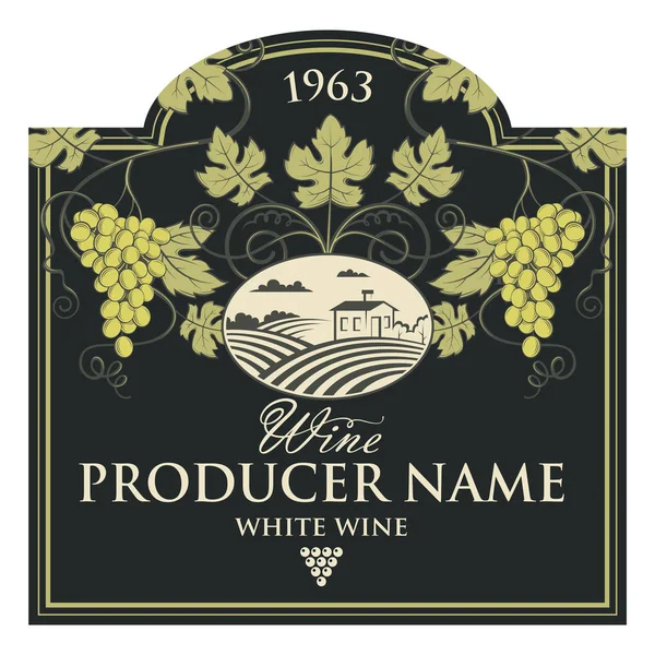 Vintage etiketi ile üzüm şarap şişeleri için