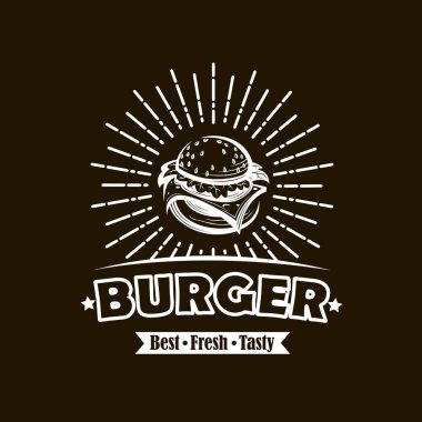 burger fast food amblemi ile arka plan