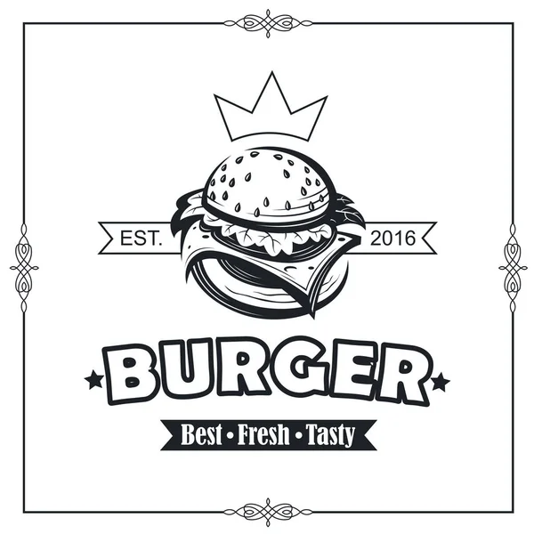 Pozadí Rychlým Emblémem Burger — Stockový vektor