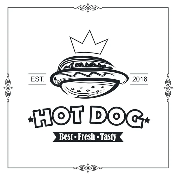 Fondo Vintage Del Cartel Hot Dog Para Comida Rápida — Vector de stock