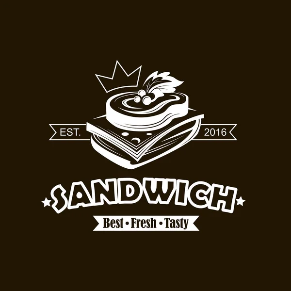 Fondo Con Emblema Comida Rápida Sándwich — Vector de stock