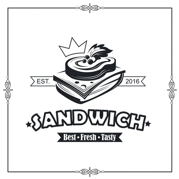 Fondo Con Emblema Comida Rápida Sándwich — Vector de stock