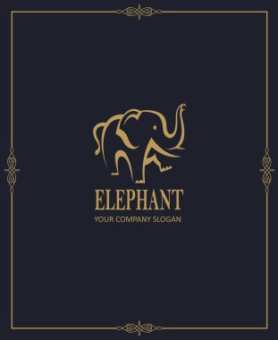 koyu arka plan üzerinde izole soyut fil simgesi