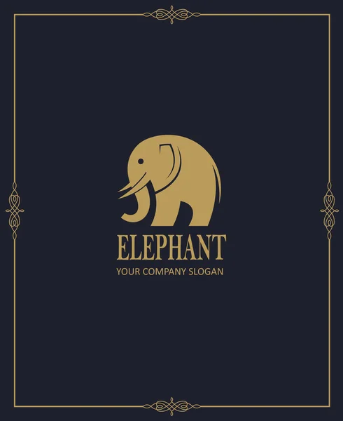 Abstrakta Elefant Ikonen Isolerad Mörk Bakgrund — Stock vektor