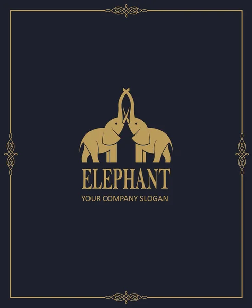 Icono Elefante Abstracto Aislado Sobre Fondo Oscuro — Vector de stock