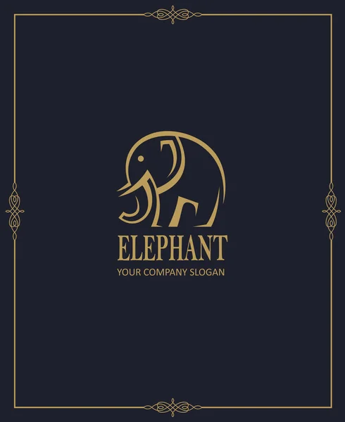 Icono Elefante Abstracto Aislado Sobre Fondo Oscuro — Vector de stock